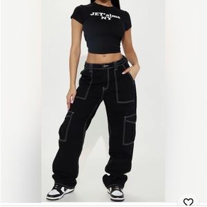 Women fashion nova je t’aime Ny baby tee size s color black nwt